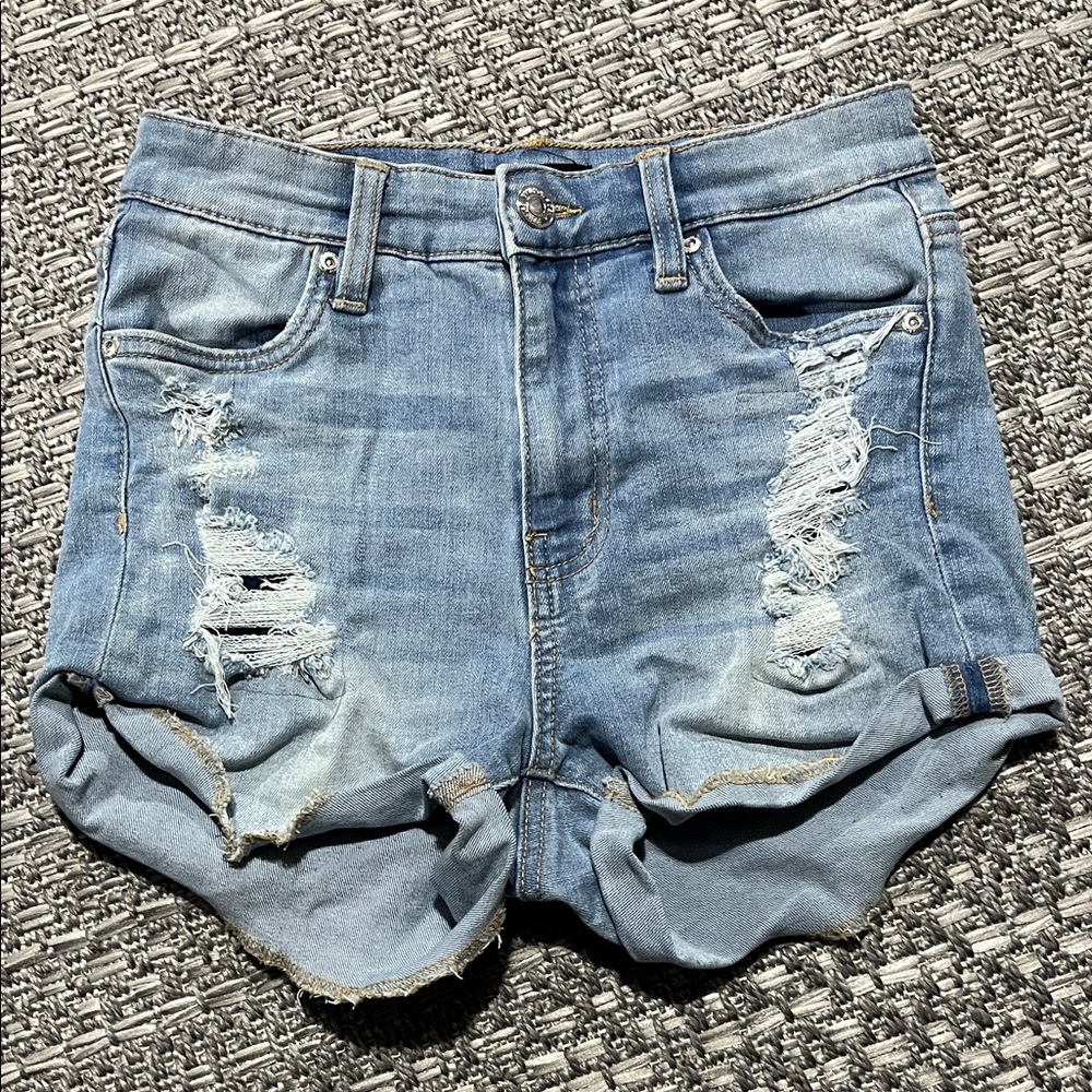 Bluenotes Denim | Emma High Rise Short Distressed Light Wash Jean Shorts